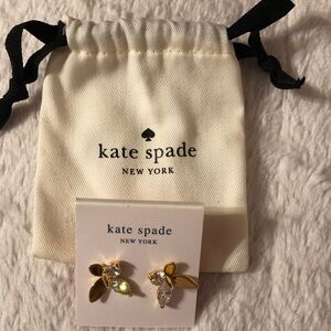 Kate Spade Gold and Crystal Butterfly Earrings